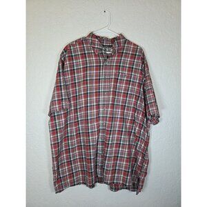 GameGuard Shirt Mens 3X Outdoor Pocket Vented Button Up Plaid Short Sleeve 1719